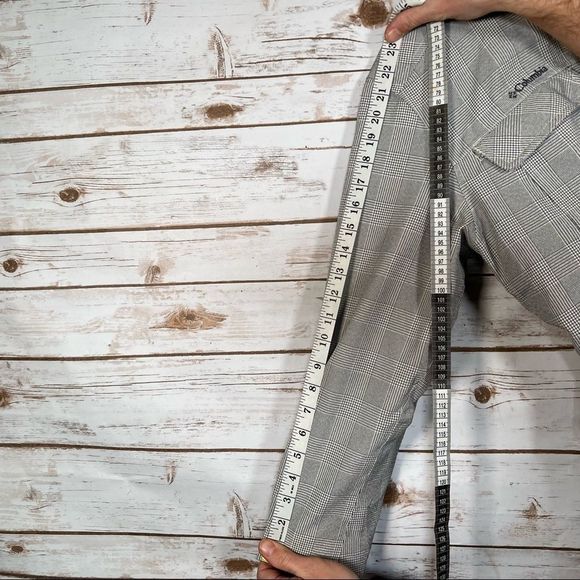 Columbia Checked Long Rain Jacket with Belt and Hood size M - Picture 9 of 13